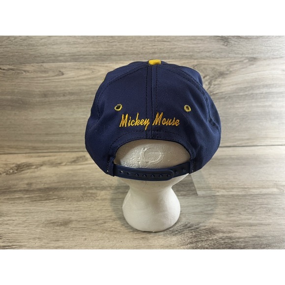 Vintage Mickey Mouse Big M DISNEY Snapback Hat Cap Blue Yellow Goofys Hat Co - Picture 3 of 6